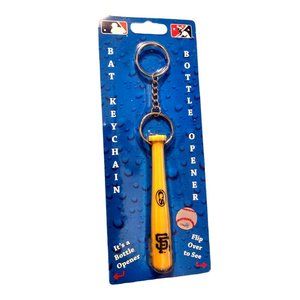 SAN FRANCISCO GIANTS MINI BASEBALL BAT KEYCHAIN KEY RING WITH BOTTLE OPENER MLB